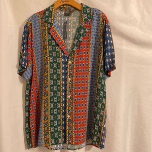 ASOS Mens Button Front Shirt Short Sleeve Casual